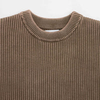 Butter Goods Bleach Knit Crewneck Sweatshirt in Brown thumbnail