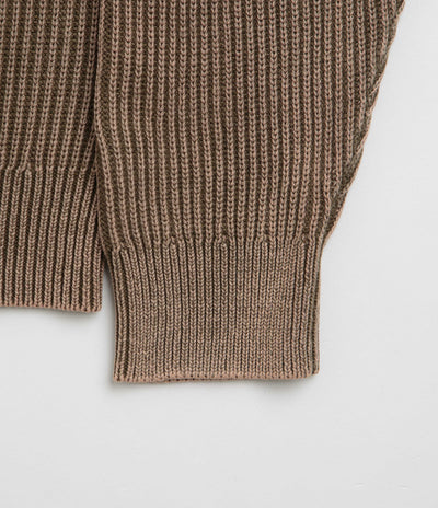 Butter Goods Bleach Knit Crewneck Sweatshirt in Brown
