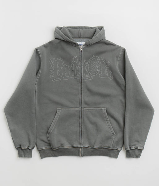 【BUTTER GOODS】Breakdown Zip-Thru Hood - Washed Black Butter Goods Breakdown Zip-Thru Hood (Washed Black) – August