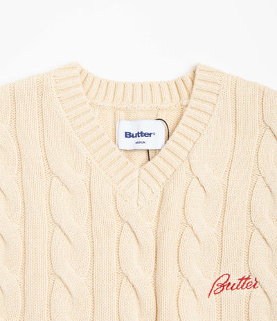 Butter Goods Cable Knit Vest - Bone