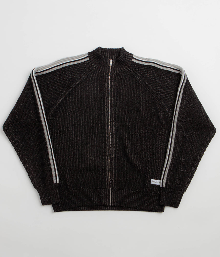 Butter Goods Club Zip-Thru Knit Sweatshirt - Black
