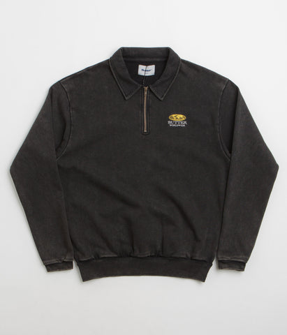 Butter Goods Corp 1/4 Zip Sweatshirt - Black | flatspot