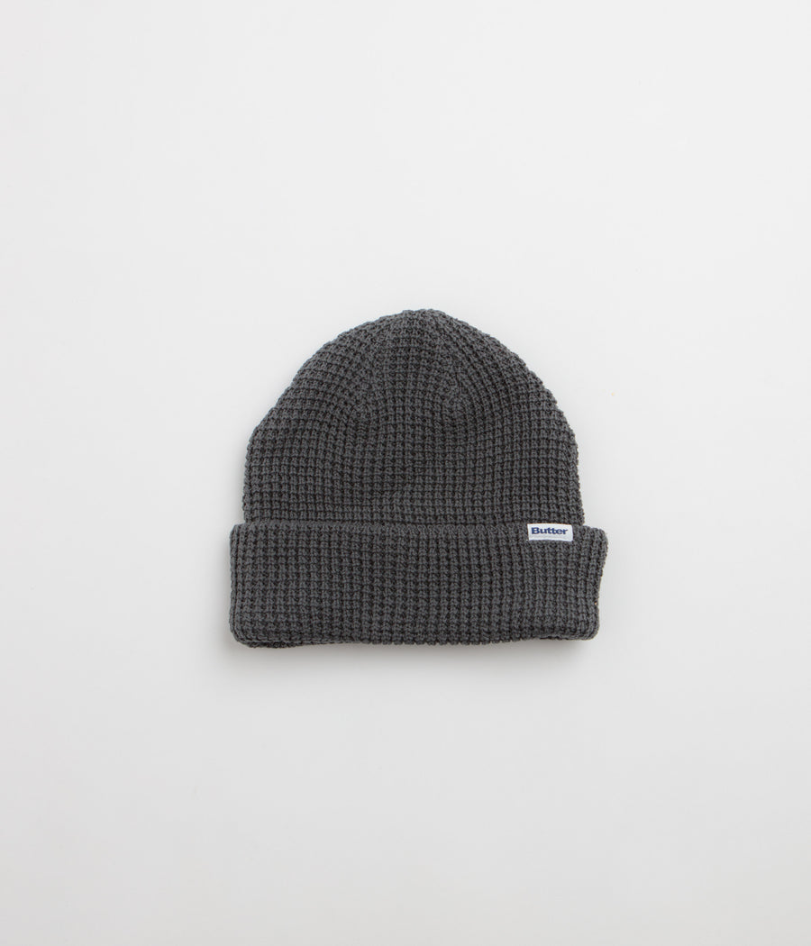 Butter Goods Distress Waffle Beanie in Grey