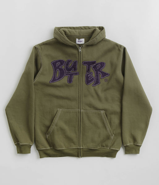 【Butter Goods】Thanks Zip-Thru Hood ジップアップ フーディ Thanks Zip-Thru Hood, Charcoal – Butter Goods