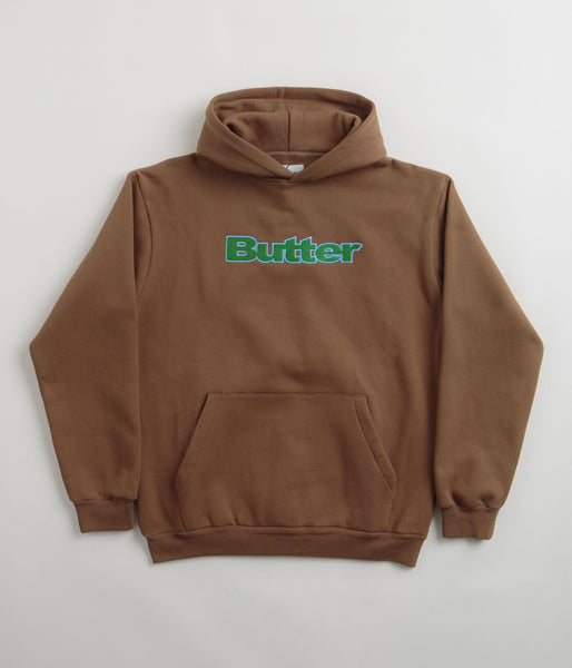 Butter Goods Felt Logo Applique Hoodie Brown Flatspot