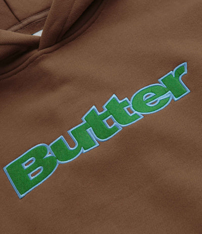 Butter Goods Felt Logo Applique Hoodie - Brown