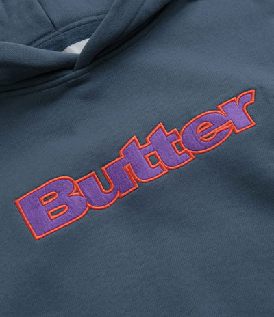 Butter Goods Felt Logo Applique Hoodie - Denim