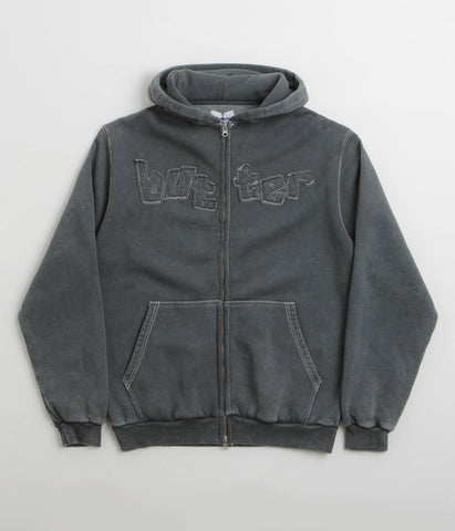 【BUTTER GOODS】 Wired Zip-Thru Hood, Charcoal Thanks Zip-Thru Hood, Charcoal – Butter Goods USA