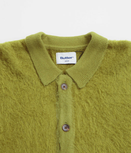 Butter Goods Mohair Button Up Knitted Shirt - Moss | Flatspot Butter Goods Mohair Button Up Knitted Shirt - Moss | Flatspot