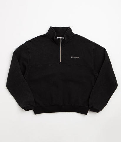Butter Goods Panel 1/4 Zip Sweatshirt - Washed Black, view 7