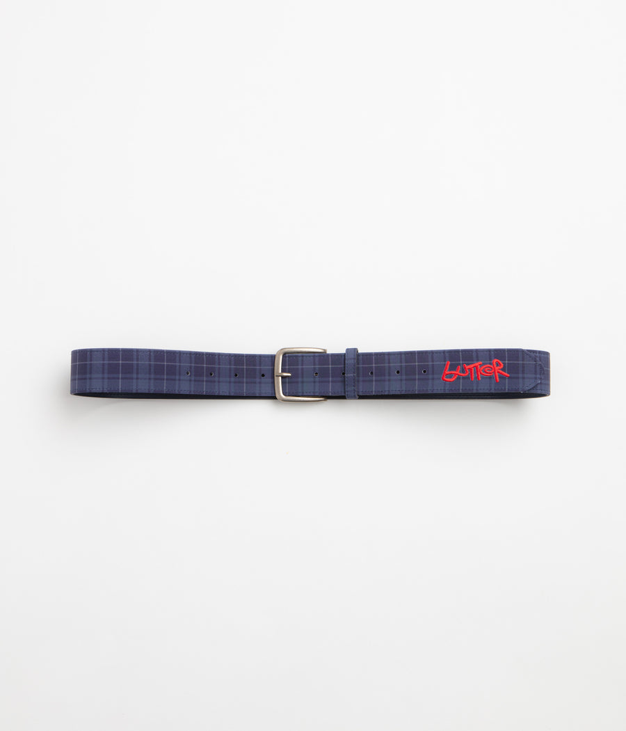 Butter Goods Plaid Belt - Navy