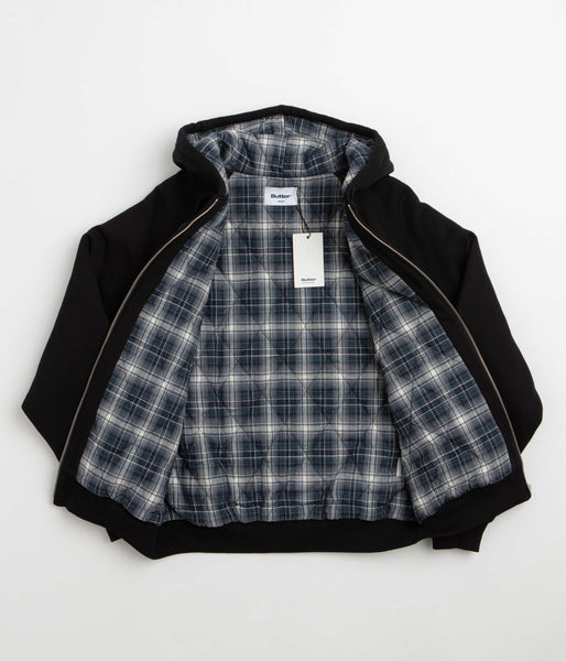 Butter Goods Plaid Lined Zip-Thru Hoodie - Black, view 3