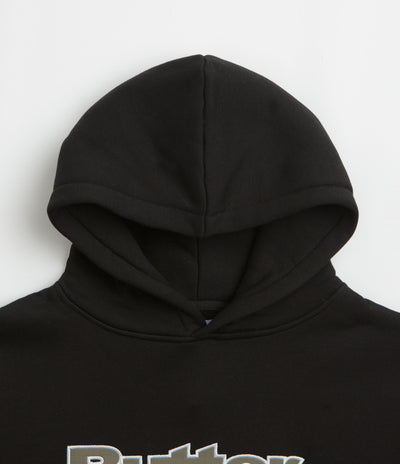 Butter Goods Ripstop Logo Applique Hoodie in Black