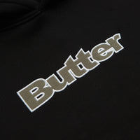 Butter Goods Ripstop Logo Applique Hoodie in Black thumbnail