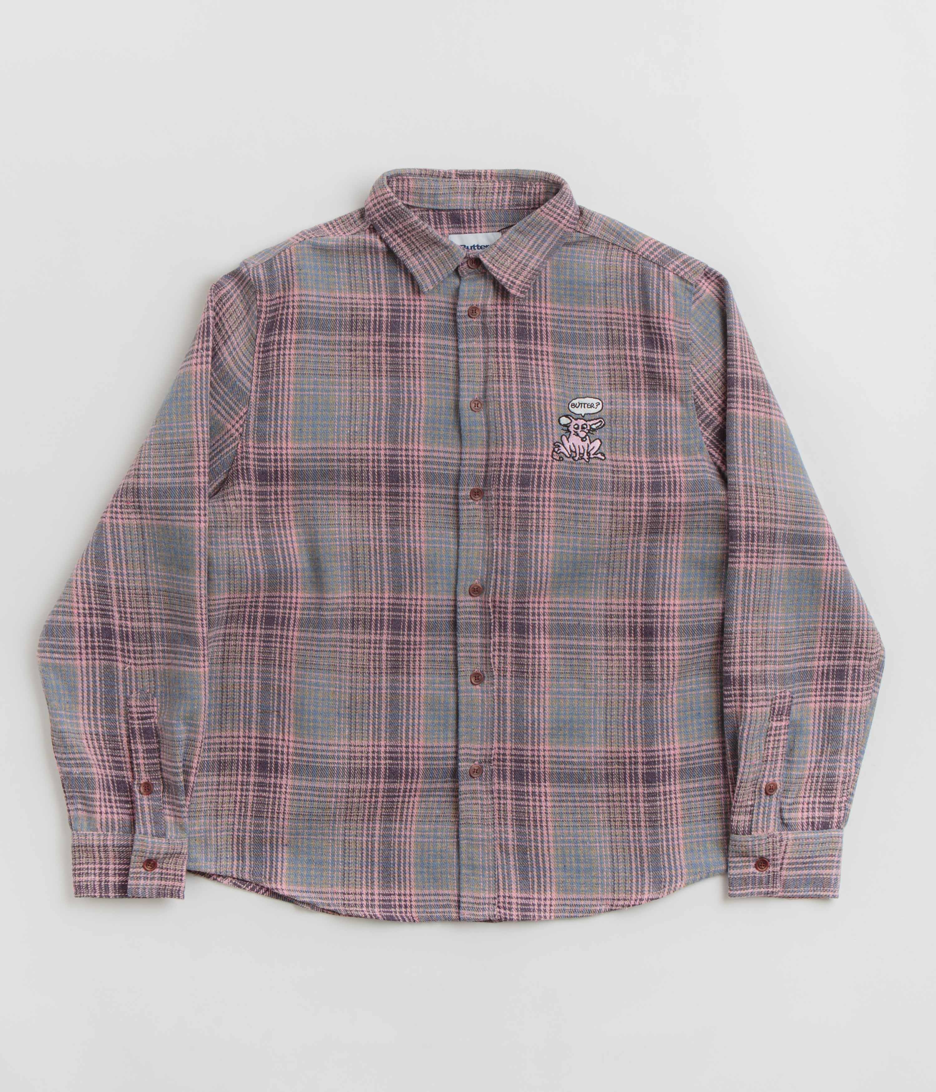 Butter Goods Rodent Flannel Shirt - Pink / Grey