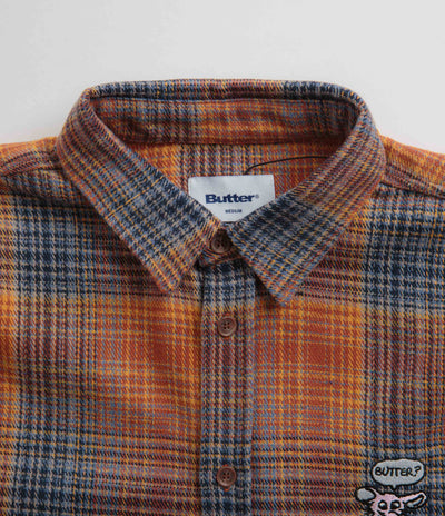Butter Goods Rodent Flannel Shirt - Rust / Navy