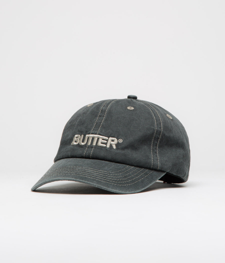 Butter Goods Rounded Logo Cap - Washed Black / Grey