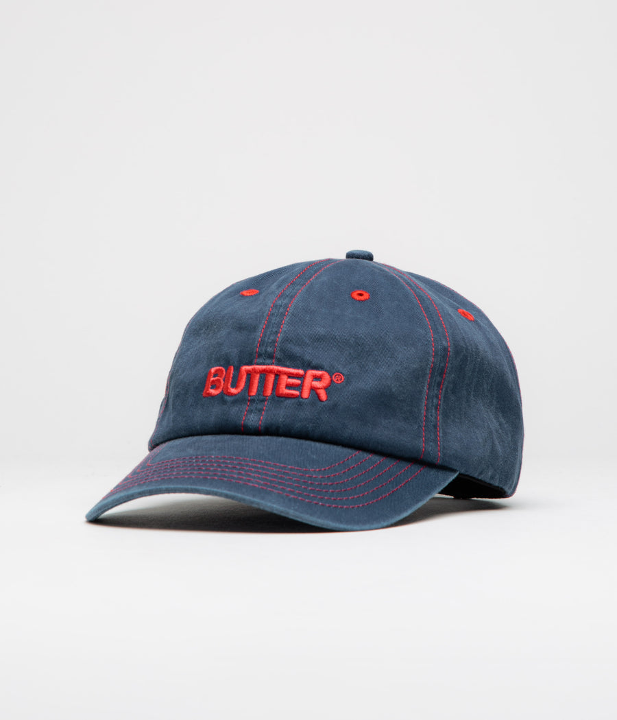 Butter Goods Rounded Logo Cap - Washed Navy