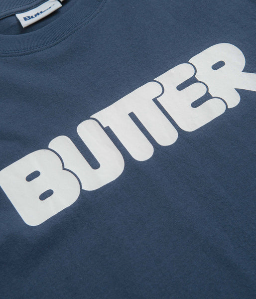 【BUTTER GOODS】 Rounded Logo Tee Denim Butter Goods Rounded Logo T-Shirt - Denim | Flatspot