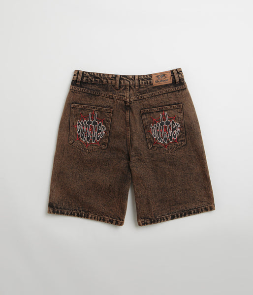 Butter Goods Spider Denim Shorts - Acid Brown | Flatspot
