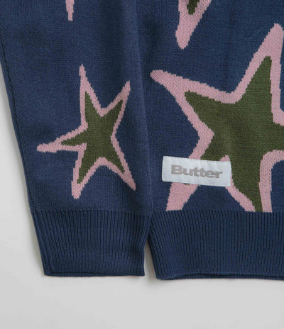 Butter Goods Star Polo Knit Sweatshirt - Prussian