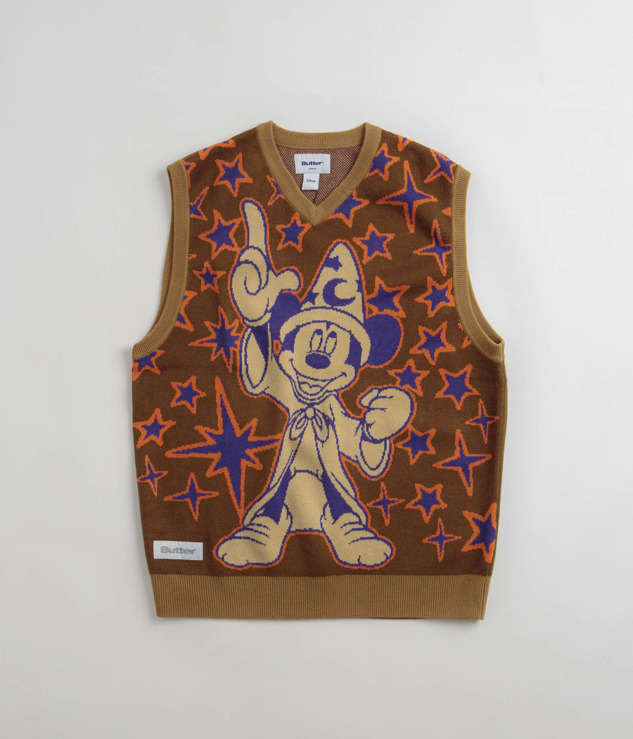 Butter Goods Starry Skies Knitted Vest - Brown