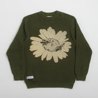Butter Goods Sunflower Knit Sweatshirt - Army thumbnail