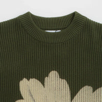 Butter Goods Sunflower Knit Sweatshirt - Army thumbnail