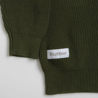 Butter Goods Sunflower Knit Sweatshirt - Army thumbnail