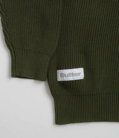 Butter Goods Sunflower Knit Sweatshirt - Army