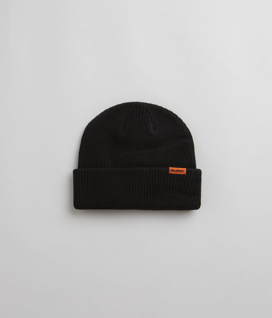 Butter Goods Tall Wharfie Beanie in Black