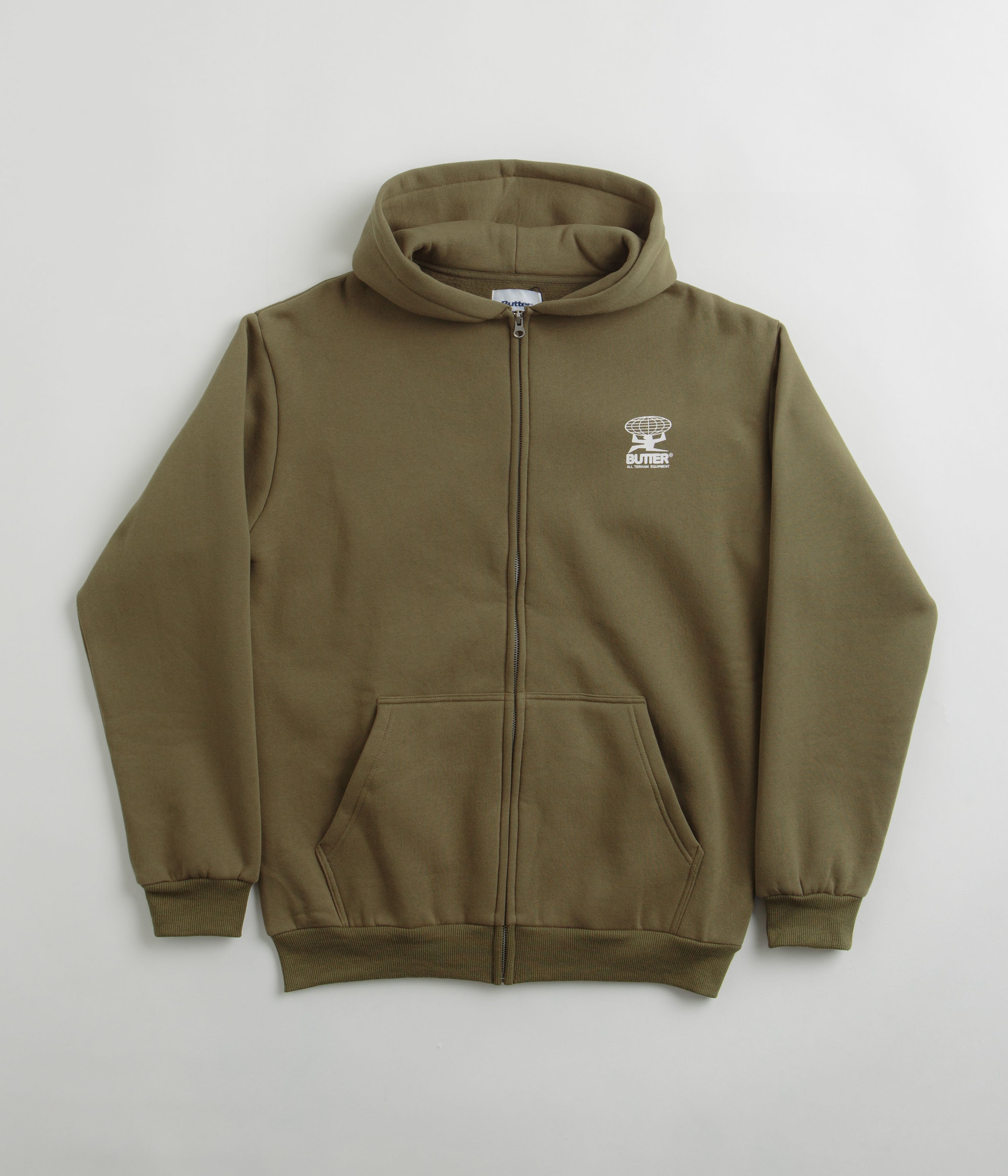 Butter Goods Terrain Zip-Thru Hoodie - Army