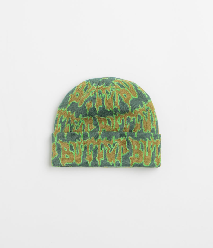 Butter Goods Throw Beanie - Forest / Lime