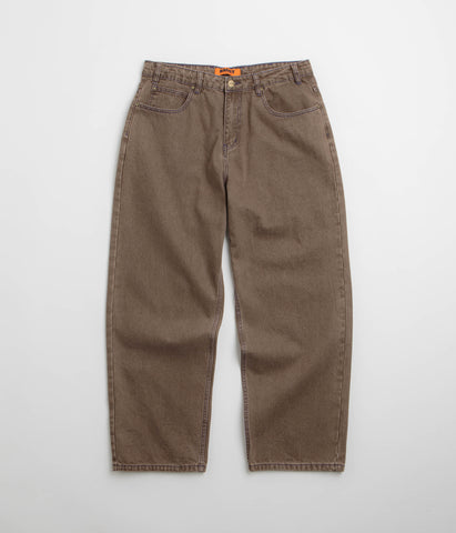 【BUTTER GOODS】 Wide Cut Denim Jeans, Acid Washed Brown Butter Goods Wide Cut Denim Jeans Acid Washed Brown