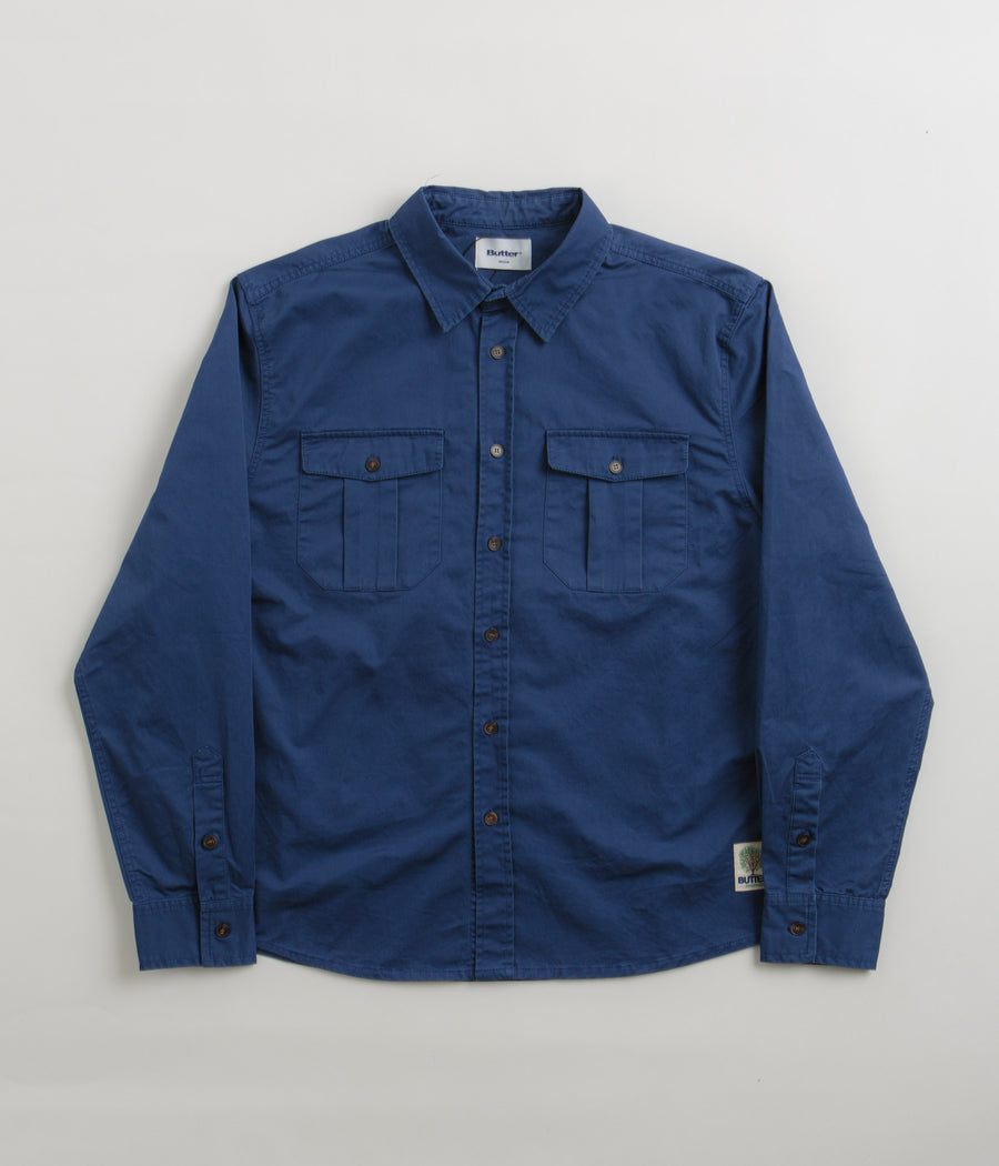 Butter Goods Washed Pocket Shirt - Work Blue