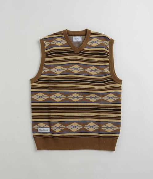 Butter Goods Wilson Knitted Vest - Brown