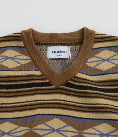 Butter Goods Wilson Knitted Vest - Brown