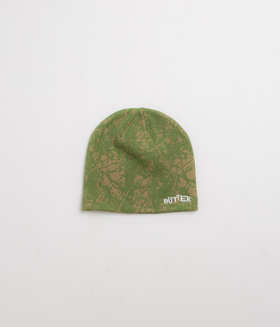 Butter Goods Woods Camo Skully Beanie - Sage