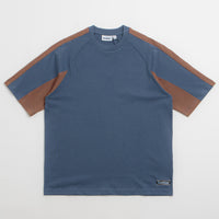 Butter Goods Worldwide Panelled T-Shirt in Denim thumbnail