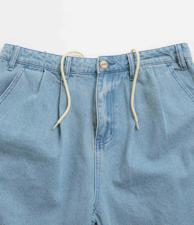 Butter Goods x Blue Note Pleated Denim Shorts - Washed Indigo