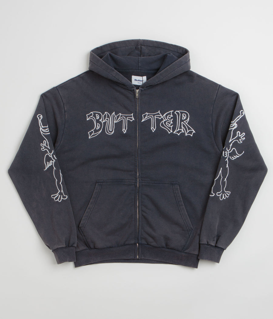 Butter Goods x Daniel Johnston Thirteen Zip-Thru Hoodie - Washed Navy