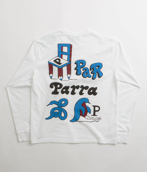 by Parra Chair Pencil Long Sleeve T-Shirt - White