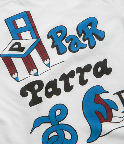 by Parra Chair Pencil Long Sleeve T-Shirt - White