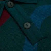 by Parra Colored Soundwave Knitted Polo Sweatshirt - Green thumbnail