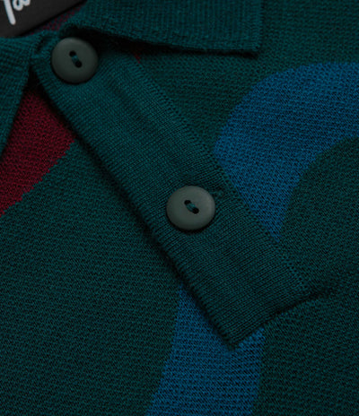 by Parra Colored Soundwave Knitted Polo Sweatshirt - Green