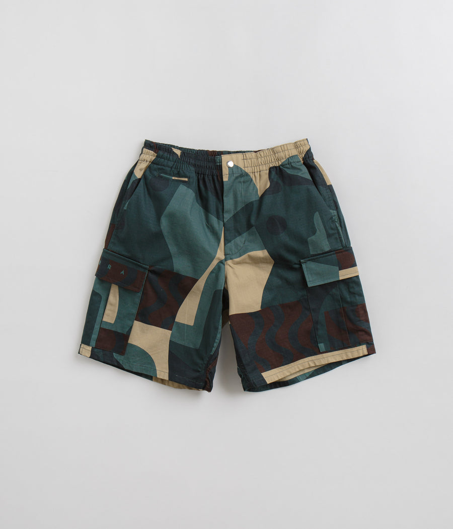 by Parra Distorted Camo Shorts - Green