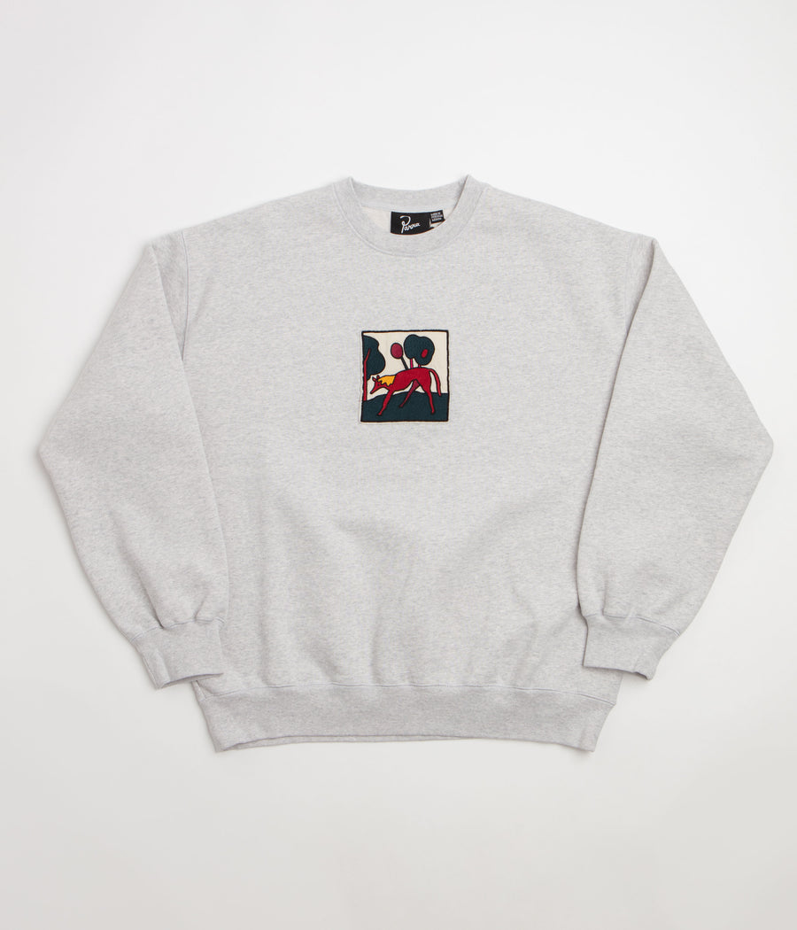 by Parra Long Lost Leg Crewneck Sweatshirt in Heather Grey