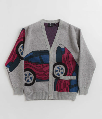 by Parra No Parking Knitted Cardigan - Grey Melange