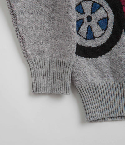 by Parra No Parking Knitted Cardigan - Grey Melange