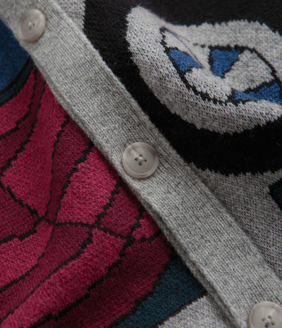 by Parra No Parking Knitted Cardigan - Grey Melange